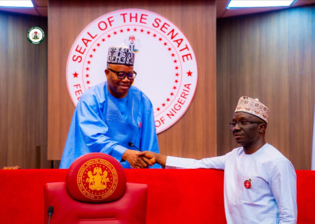 Photo of Senate President Akpabio and Edo state Governor Okpebholo